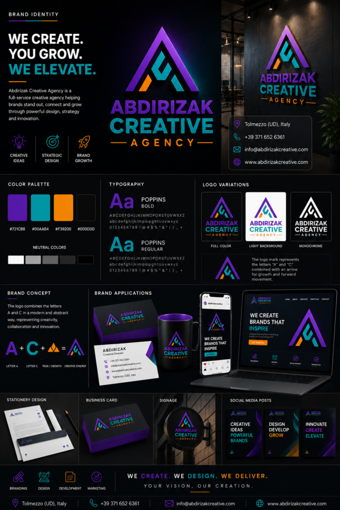 Abdirizak Creative Agency branding services poster